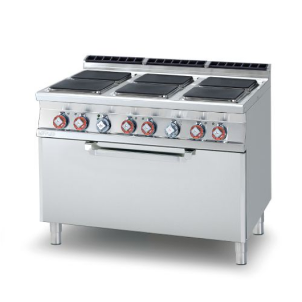 Κουζίνα ηλεκτρική 6 εστιών με φούρνο ηλεκτρικό στατικό  CFQ6-912ET 